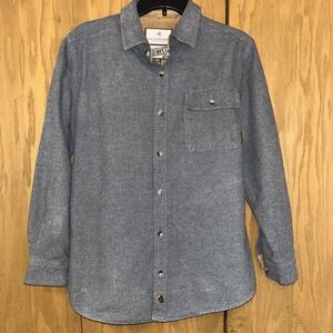Legendary Whitetails Buck Camp Flannel‎ Men's Medium Gray Button Up Casual